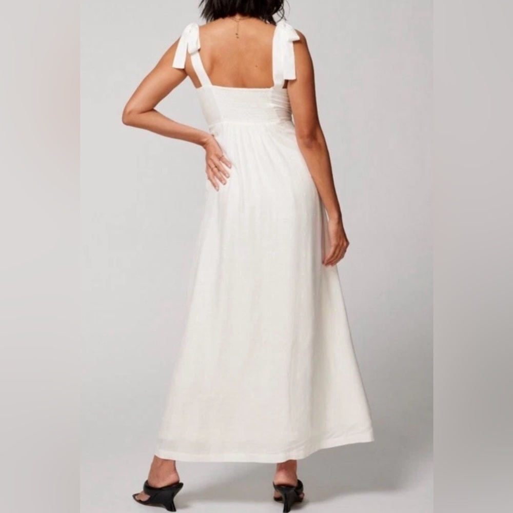 Soma Weekend Ivory Maxi Dress Bow Romantic Sexy Bridal Rayon NWT Sz X-Large - Picture 15 of 15